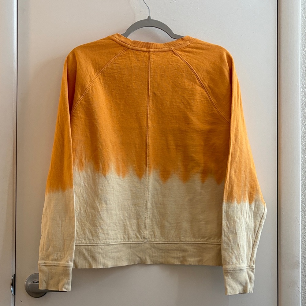 Athleta Orange and Cream Dip-Dye Bright Crewneck Sweatshirt SZ S - Picture 2 of 7